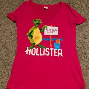 keep it clean beaches size L hot pink hollister tshirt